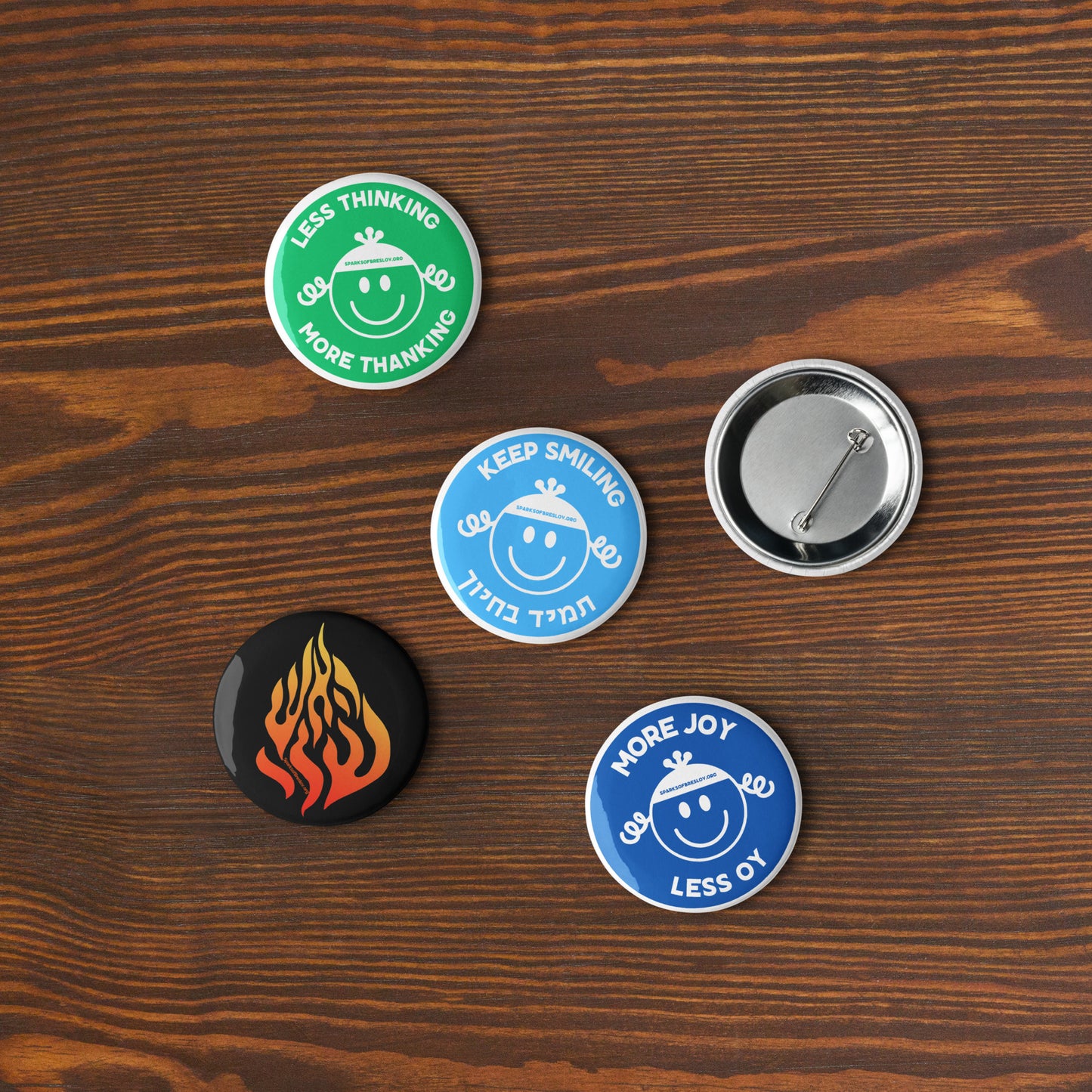 Set of Breslov Pin Buttons