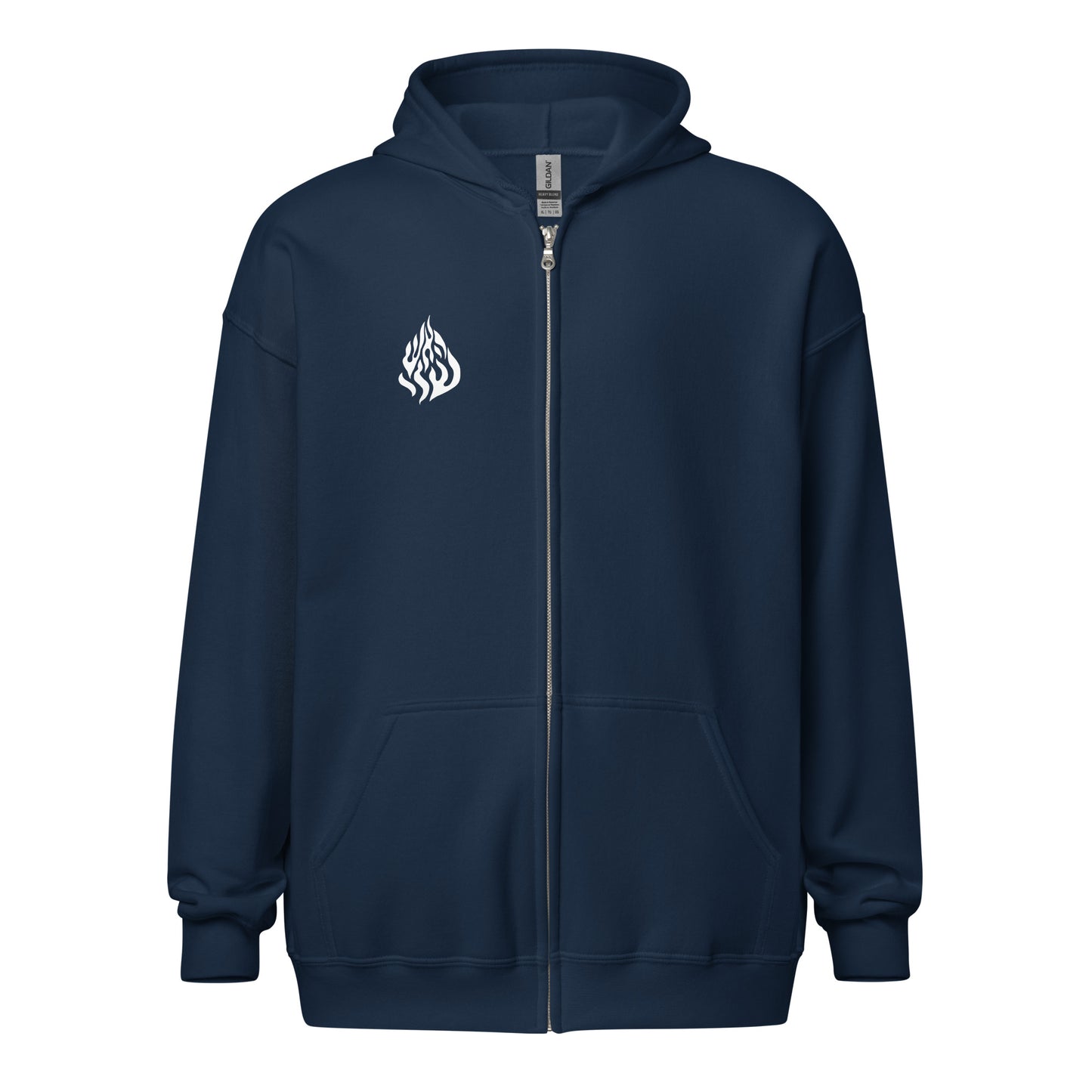 Breslov Zip Hoodie w/ White Aish Sheli Design