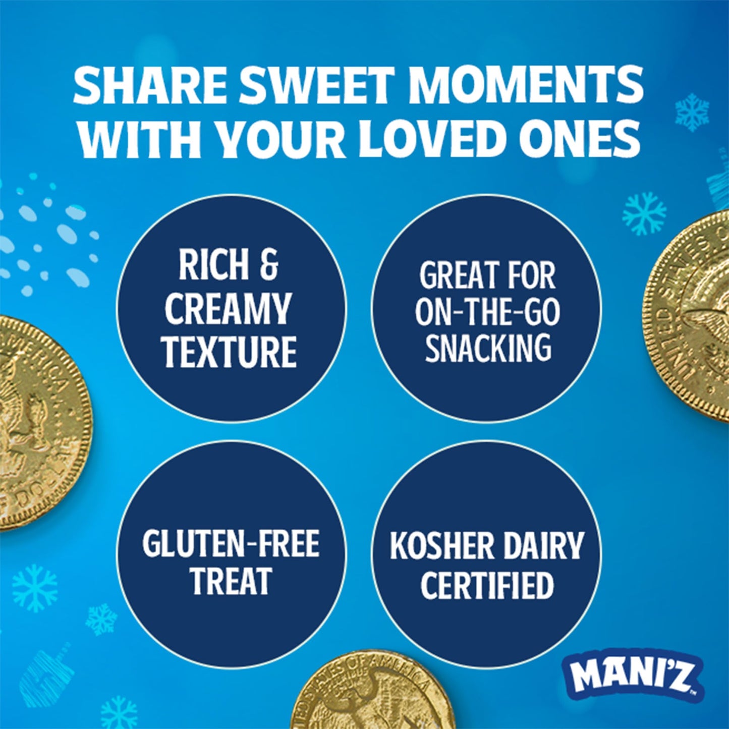 Manischewitz Milk Chocolate Gold Coins, Hanukkah Gelt (24 Mesh Bags) Individually Wrapped Perfect for Chanukah | St. Patrick’s Day Chocolate | Gluten Free | Kosher (Cholov Yisroel) | For Holidays | Assorted Sizes