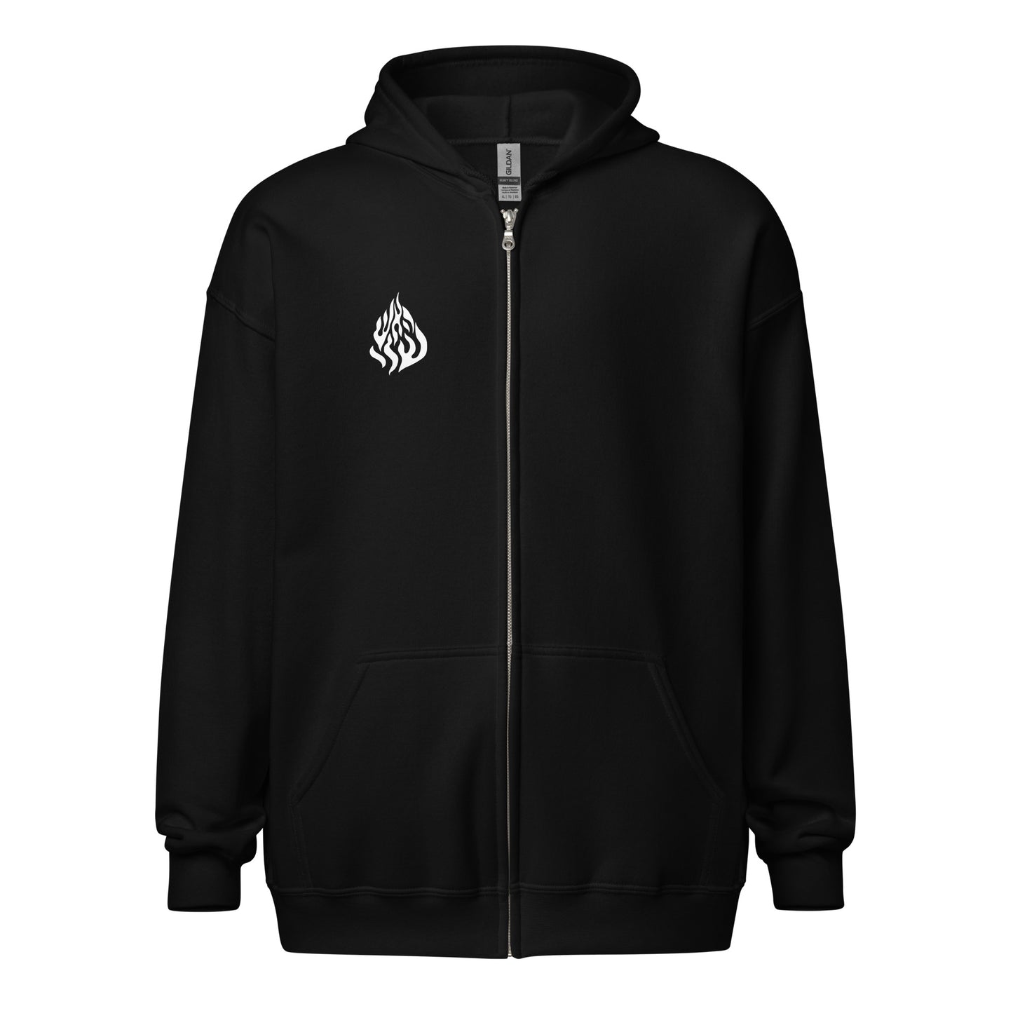Breslov Zip Hoodie w/ White Aish Sheli Design